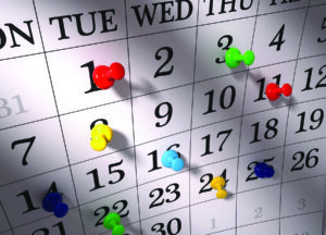 An appointment with a salesperson is always set on a calendar by a dedicated office person.